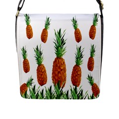 Pineapple Print Polygonal Pattern Flap Messenger Bag (l)  by Nexatart