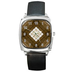 Steel Glass Roof Architecture Square Metal Watch by Nexatart