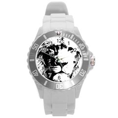 Lion  Round Plastic Sport Watch (l) by Valentinaart