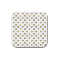 Angry Emoji Graphic Pattern Rubber Square Coaster (4 Pack)  by dflcprints