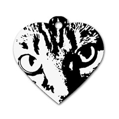 Cat Dog Tag Heart (one Side)