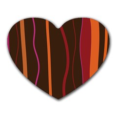 Colorful Striped Background Heart Mousepads by TastefulDesigns