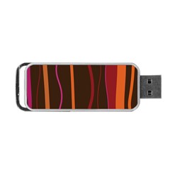 Colorful Striped Background Portable Usb Flash (two Sides) by TastefulDesigns