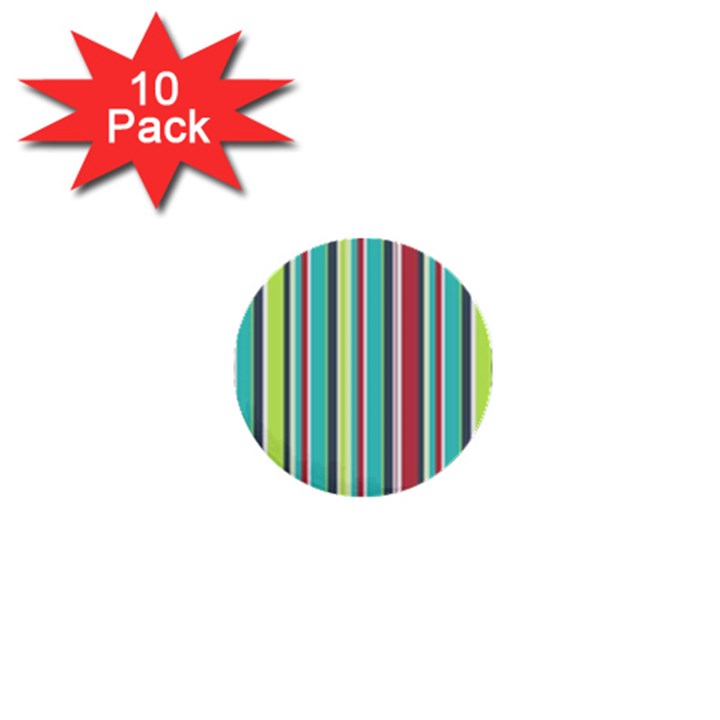 Colorful Striped Background. 1  Mini Buttons (10 pack) 