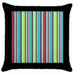 Colorful Striped Background  Throw Pillow Case (black) by TastefulDesigns