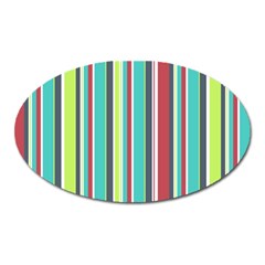 Colorful Striped Background  Oval Magnet by TastefulDesigns
