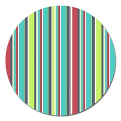 Colorful Striped Background  Magnet 5  (round) by TastefulDesigns