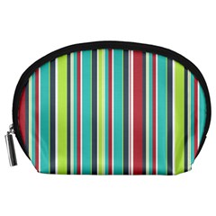 Colorful Striped Background  Accessory Pouches (large)  by TastefulDesigns