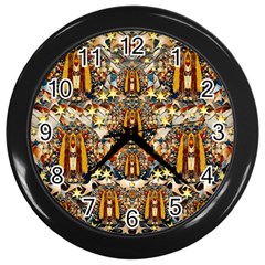 Lady Panda Goes Into The Starry Gothic Night Wall Clocks (black) by pepitasart