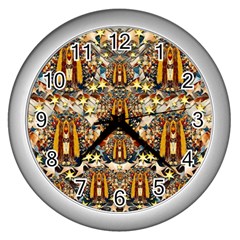 Lady Panda Goes Into The Starry Gothic Night Wall Clocks (silver)  by pepitasart