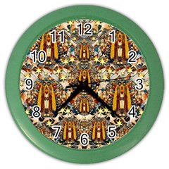 Lady Panda Goes Into The Starry Gothic Night Color Wall Clocks by pepitasart