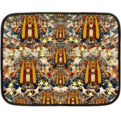 Lady Panda Goes Into The Starry Gothic Night Double Sided Fleece Blanket (mini)  by pepitasart