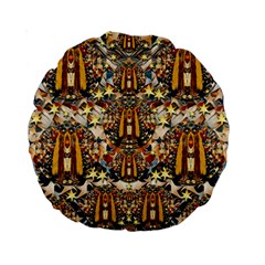 Lady Panda Goes Into The Starry Gothic Night Standard 15  Premium Round Cushions by pepitasart