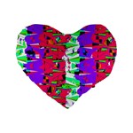 Colorful Glitch Pattern Design Standard 16  Premium Heart Shape Cushions Front