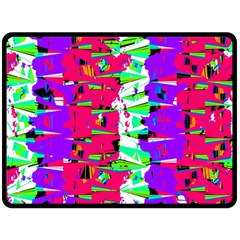 Colorful Glitch Pattern Design Double Sided Fleece Blanket (Large) 