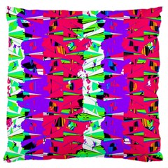 Colorful Glitch Pattern Design Large Flano Cushion Case (Two Sides)