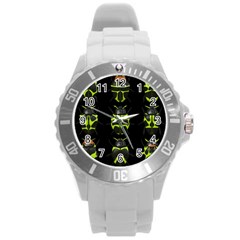 Beetles Insects Bugs Round Plastic Sport Watch (L)