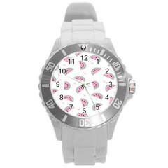 Watermelon Wallpapers  Creative Illustration And Patterns Round Plastic Sport Watch (L)