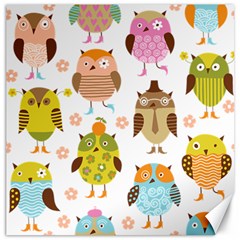 Cute Owls Pattern Canvas 20  x 20  