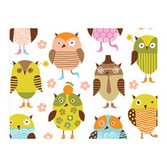 Cute Owls Pattern Double Sided Flano Blanket (Mini) 