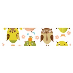 Cute Owls Pattern Satin Scarf (Oblong)