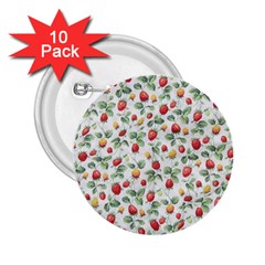 Strawberry Pattern 2 25  Buttons (10 Pack)  by Valentinaart