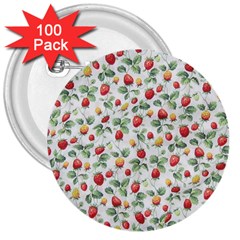 Strawberry Pattern 3  Buttons (100 Pack)  by Valentinaart