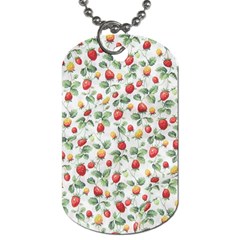 Strawberry Pattern Dog Tag (two Sides) by Valentinaart