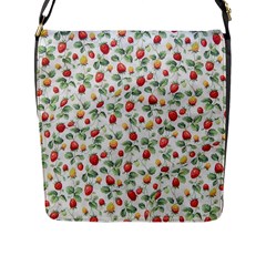 Strawberry Pattern Flap Messenger Bag (l)  by Valentinaart