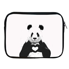 Panda Love Heart Apple iPad 2/3/4 Zipper Cases