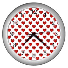 Emoji Heart Character Drawing  Wall Clocks (silver)  by dflcprints