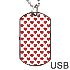 Emoji Heart Character Drawing  Dog Tag Usb Flash (one Side) by dflcprints