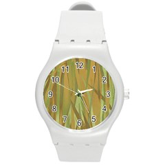 Pattern Round Plastic Sport Watch (m) by Valentinaart