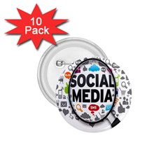 Social Media Computer Internet Typography Text Poster 1.75  Buttons (10 pack)