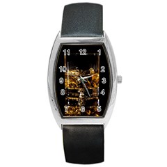 Drink Good Whiskey Barrel Style Metal Watch