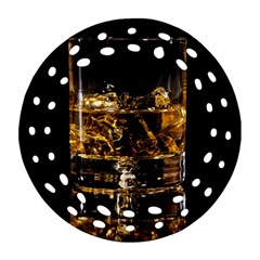 Drink Good Whiskey Round Filigree Ornament (Two Sides)