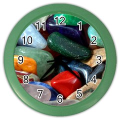 Stones Colors Pattern Pebbles Macro Rocks Color Wall Clocks