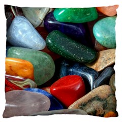 Stones Colors Pattern Pebbles Macro Rocks Large Flano Cushion Case (One Side)
