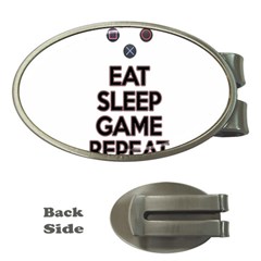 Eat Sleep Game Repeat Money Clips (oval)  by Valentinaart