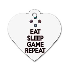 Eat Sleep Game Repeat Dog Tag Heart (two Sides) by Valentinaart