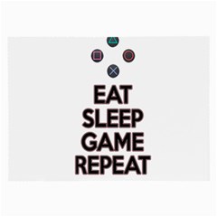 Eat Sleep Game Repeat Large Glasses Cloth by Valentinaart