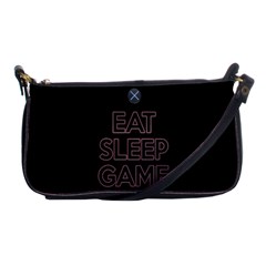 Eat Sleep Game Repeat Shoulder Clutch Bags by Valentinaart