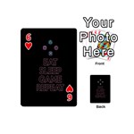 Eat sleep game repeat Playing Cards 54 (Mini)  Front - Heart6