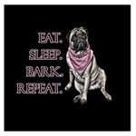 Eat, sleep, bark, repeat pug Large Satin Scarf (Square) Front