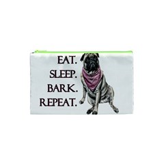 Eat, Sleep, Bark, Repeat Pug Cosmetic Bag (xs) by Valentinaart