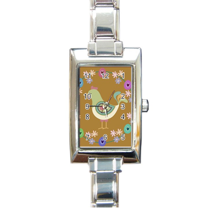 Easter Rectangle Italian Charm Watch