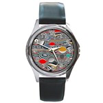 Changing Forms Abstract Round Metal Watch Front