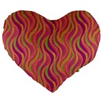 Pattern Large 19  Premium Flano Heart Shape Cushions Front