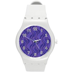 Pattern Round Plastic Sport Watch (m) by Valentinaart