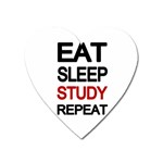 Eat sleep study repeat Heart Magnet Front